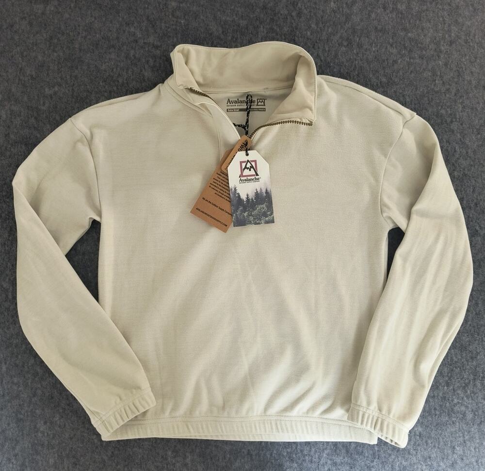 Unisex Avalanche Relaxed Fit Cream-colored Quarter Zip Pullover - Size XS - NWT